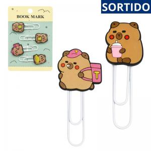 Clips Decorado Capivara 60Mm Kit com 4 Unidades Escritório Escola