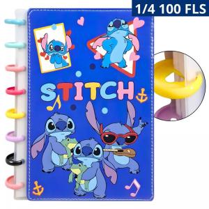 Caderno Fofo Stitch Azul 100 Folhas 21X16Cm - Ideal para Estudos e Notas