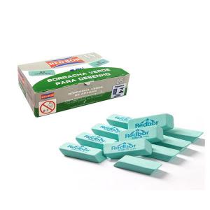 Borracha Escolar Verde Red Bor Caixa 15 Unidades