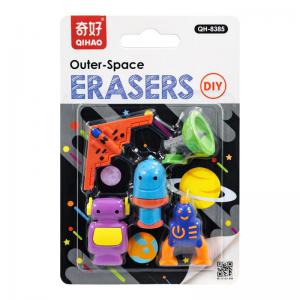 Borracha Escolar Divertida Space 4Cm Kit com 5 Unidades Coloridas