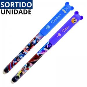 Caneta Gel Azul 0.38 Apagável Heróis Escolar Unidade