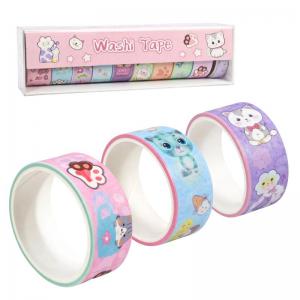 Fita Adesiva Estampada Gato 15Mmx1.8M Pacote com 10 Unidades Decorativa