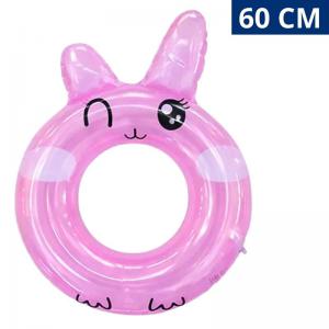Boia Circular Infantil Rosa Bichinhos com Orelha para Piscina 60Cm