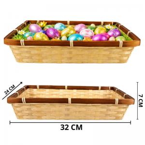 Cesto de Palha Edges Retangular 7X32X24Cm Decoração Organização