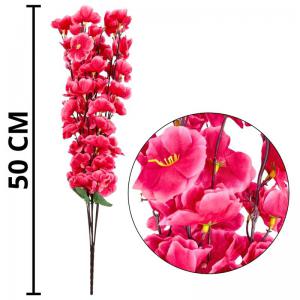 Haste Pessegueiro Artificial Pink 50Cm Decoração Floral Durável