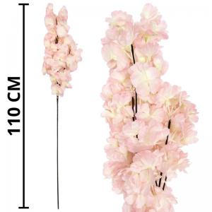 Haste de Cerejeira Artificial Creme e Rosa Claro 110Cm Decoração Elegante