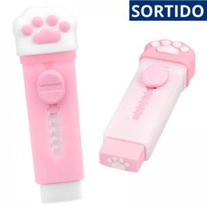 Borracha Escolar Retrátil Tema Pets Design Divertido para Crianças