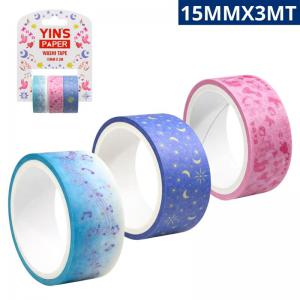 Fita Adesiva Estampada 15Mmx3M Pacote com 3 Unidades Decorativa Multiuso