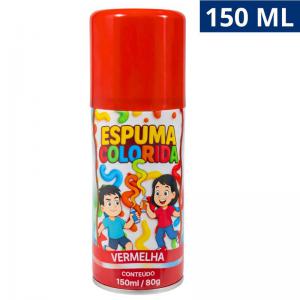 Espuma Colorida Vermelha 150Ml Decoração Festa Carnaval Revelação