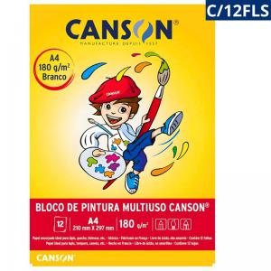 Bloco de Pintura A4 Branco 180G 210X297Mm com 12 Folhas para Artistas