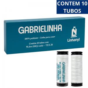 Linha de Costura Gabrielinha 91,4M Branca Kit com 10 para Roupas