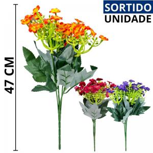 Buquê Mini Flores Sortidas 47Cm Decoração Romântica Presente Criativo