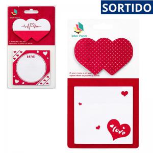 Bloco de Recado Post-It Autoadesivo Amor 4X7Cm e 7X7Cm 40 Folhas