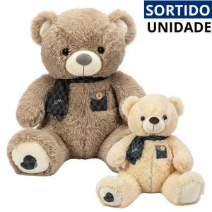 Urso de Pelúcia com Cachecol 50Cm Presente Aconchegante Decoração Infantil