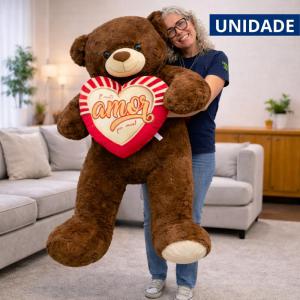 Urso de Pelúcia Gigante 120Cm com Coração - Presente Romântico