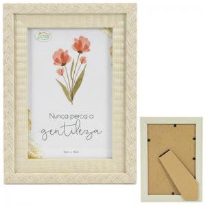 Porta-Retrato Plástico Rattan 10X15Cm Horizontal Vertical Cores Sortidas Decoração