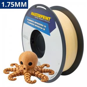 Filamento 3D Petg 1.75Mm Textura Madeira Masterprint Alta Qualidade