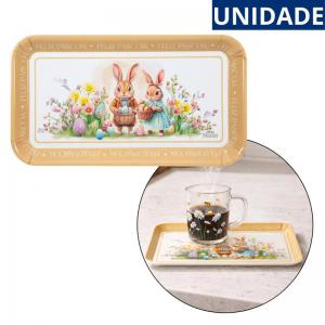 Bandeja Decorativa Melamina Páscoa Retangular 29,8X16,5Cm Presente