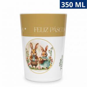 Copo de Melamina Decorado Páscoa 350Ml, Ideal para Presente