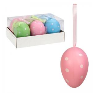 Ovos de Páscoa Decorativos para Pendurar 5,5Cm Metal Sortidos Kit com 6