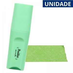 Marca Texto Mini Tom Pastel Verde, Ponta Chanfrada, Pote 24 Unidades