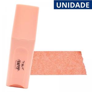Marca Texto Mini Tom Pastel Salmão Triangular Neon Ponta Chamfrada
