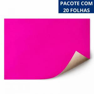 Papel Cartão Pink 48X66Cm Pacote com 20 Folhas para Artesanato e Decoração