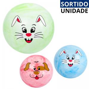 Bola de Vinil Marmorizada com Desenhos Sortidos 15Cm para Crianças