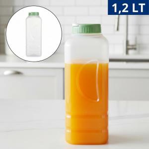 Garrafa Plástica 1,2L Tampa Quadrada Sortida - Utensílio Cozinha