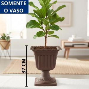 Vaso Plástico Quadrado Taça Decorado Coffee 37X22Cm Decoração Moderna