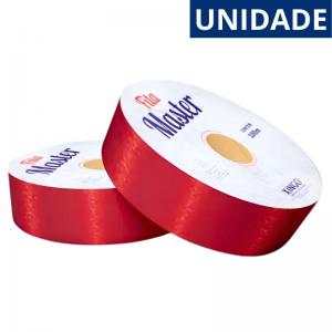 Fita Decorativa Maxi Vermelha Lisa Trinta e Dois Milímetros Rolo