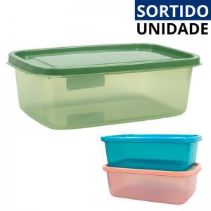 Pote Plástico Retangular Prisma Translúcido 1800Ml Organização Cozinha