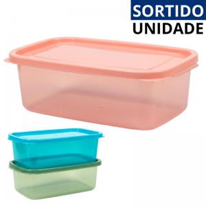 Pote Plástico Retangular Prisma Translúcido 1100Ml Organizador Cozinha