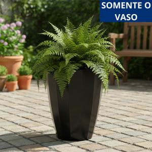 Vaso Plástico Redondo Coluna Cacau N1 Preto 29X25Cm Decoração Jardim