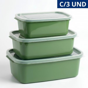 Conjunto Potes Plásticos Retangulares 600Ml 1100Ml 1800Ml Kit 3 Unidades