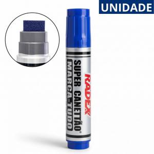 Marcador Permanente Azul Radex Super Canetão para Escritório e Arte