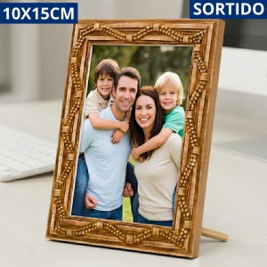 Porta Retrato Madeira Pop 10X15 Hor/Vert.reto Sortidos C/Suporte Pino