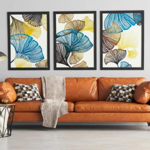 Quadro Decorativo Trio Tela Parede 40X50Cm, Arte Moderna, Ambientes Estilosos