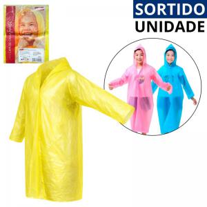Capa de Chuva Infantil Plástica Colorida, Impermeável, Leve e Confortável