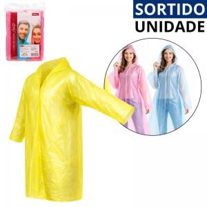 Capa de Chuva Adulto Plástica Sortida Impermeável Leve Confortável