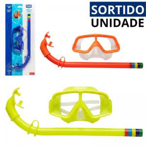 Kit Mergulho Natação 2 Peças Snorkel e Óculos Esportivos Sortidos