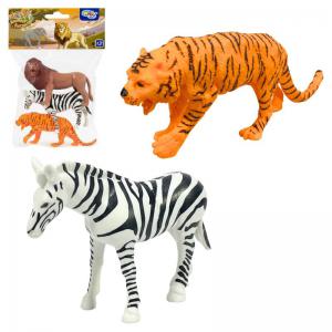 Kit Animais da Selva em Plástico com 3 Peças - Brinquedo Educativo
