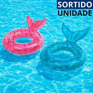 Boia Circular Infantil Cauda de Sereia 60Cm para Piscina Cores Variadas