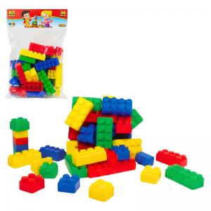 Kit Blocos Educativos Coloridos Ggb, 96 Peças, Montagem Criativa