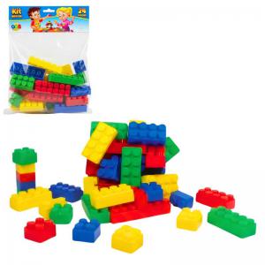 Kit Blocos Educativos Coloridos Montar Ggb 96 Peças Infantil