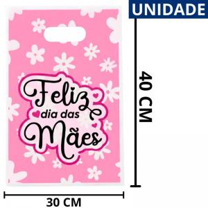 Sacola Plástica Boca de Palhaço 30X40Cm Feliz Dia das Mães