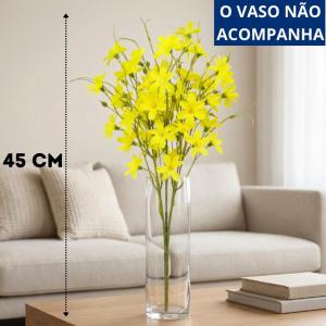 Buquê Mini Flores Amarelo 45Cm Decoração Primavera Casamento Festa