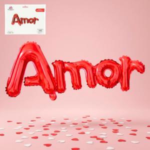 Balão Metalizado Vermelho Amor 38 Polegadas 42X96Cm Decoração Romântica