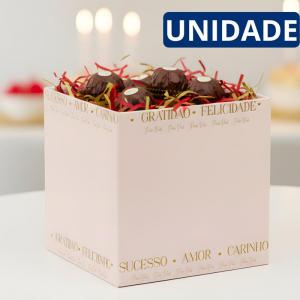 Cachepot Papelão Quadrado Essencia Nude 15 Centímetros para Cestas Presente