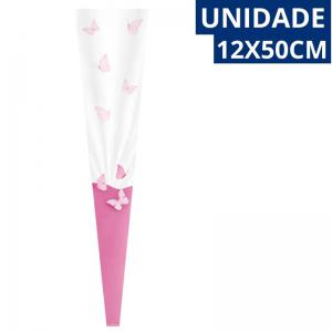 Cone Decorativo Acrílico Borboleta 12X50Cm Poli Cristal Transparente